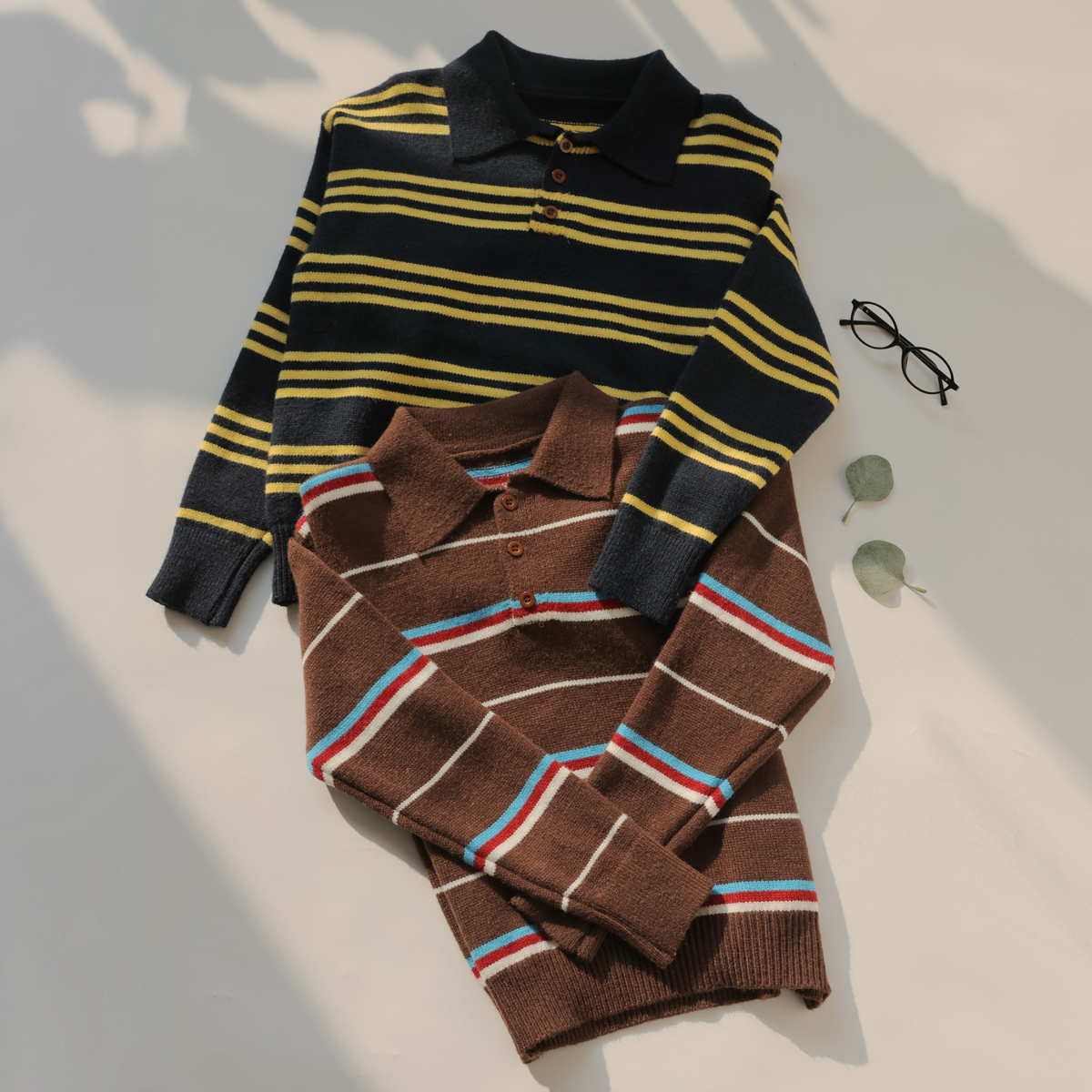 Preppy single-breasted knit