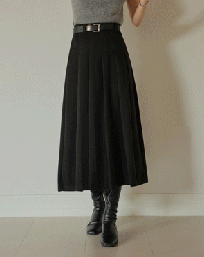 Belt set napping Pleated skirt(3size)