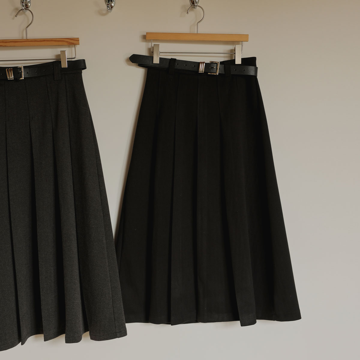 Belt set napping Pleated skirt(3size)