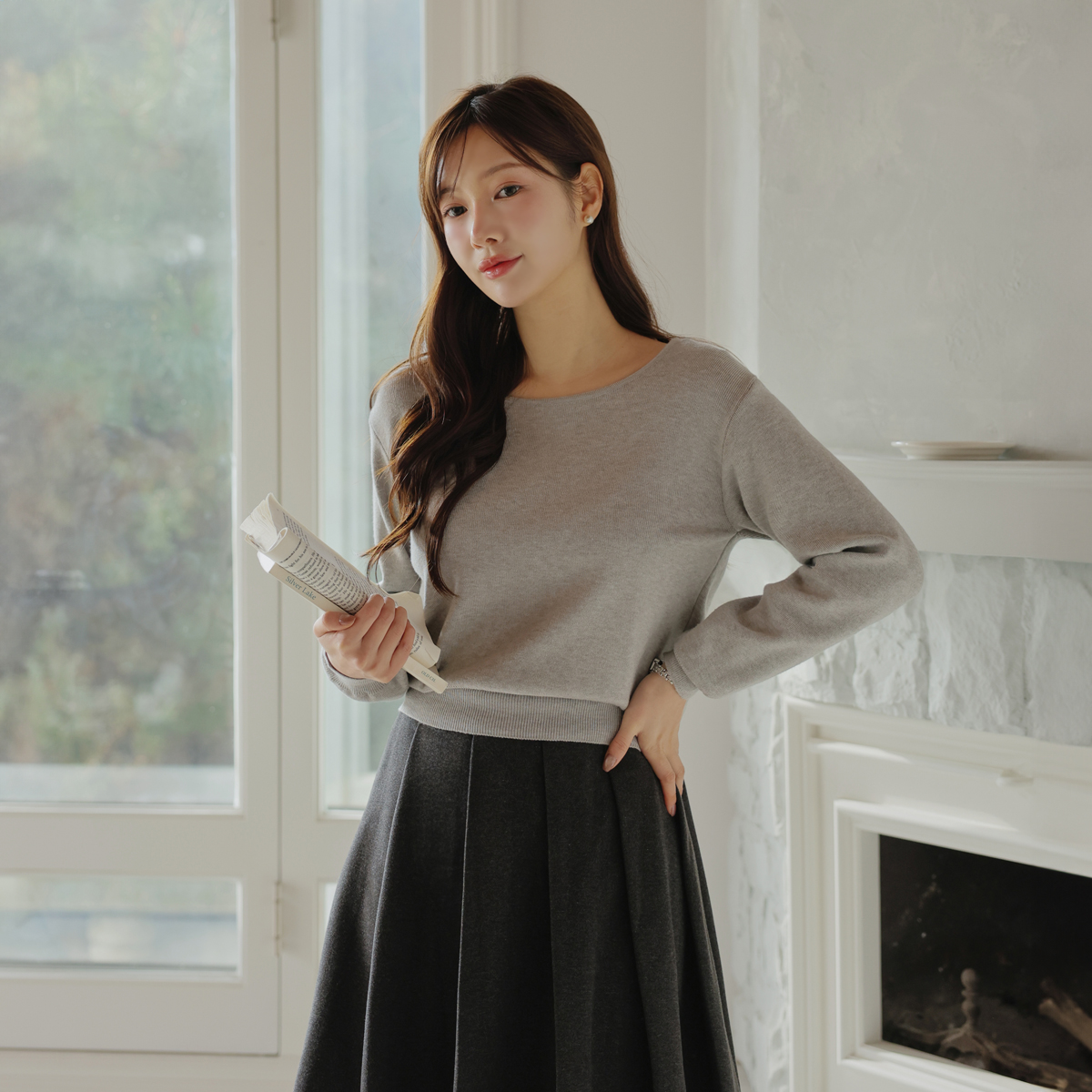 Viscose wool round knit