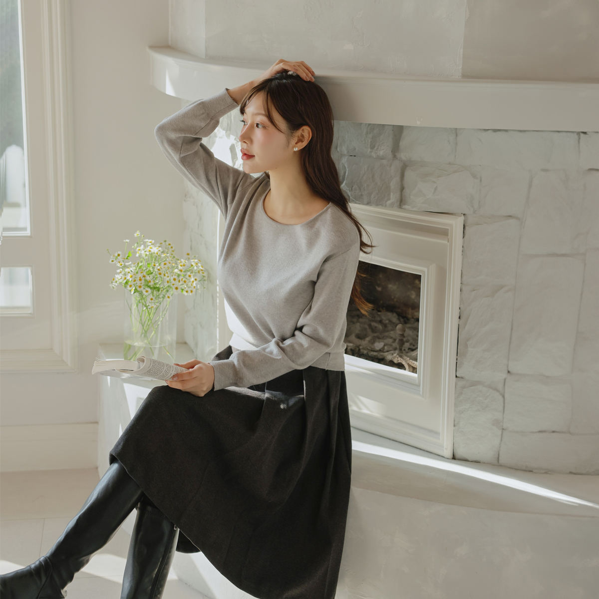 Viscose wool round knit