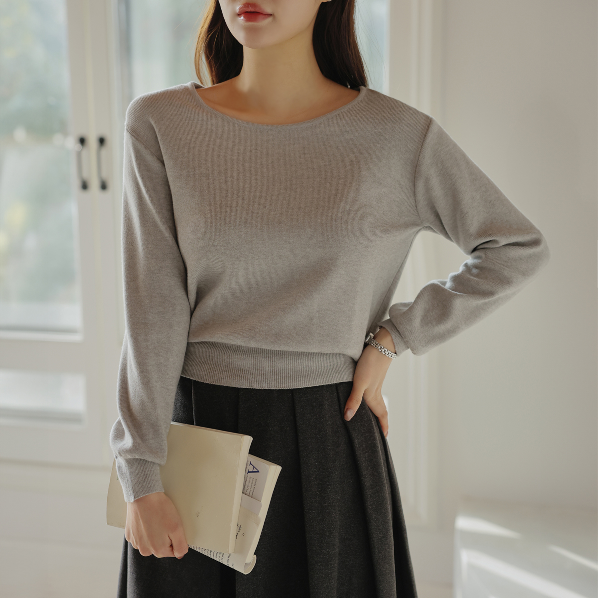 Viscose wool round knit