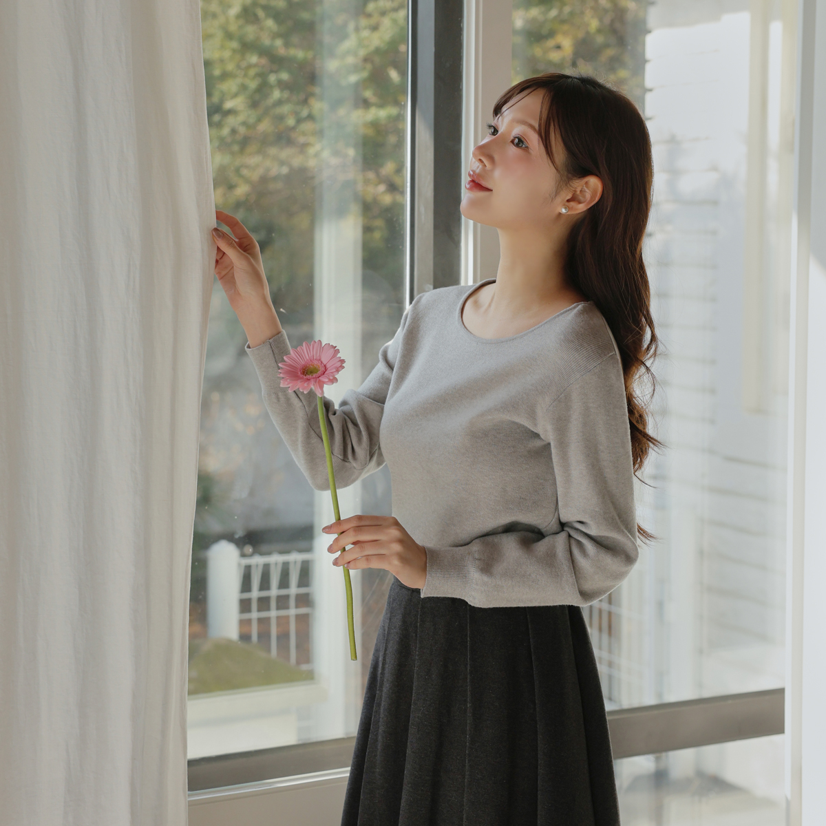 Viscose wool round knit