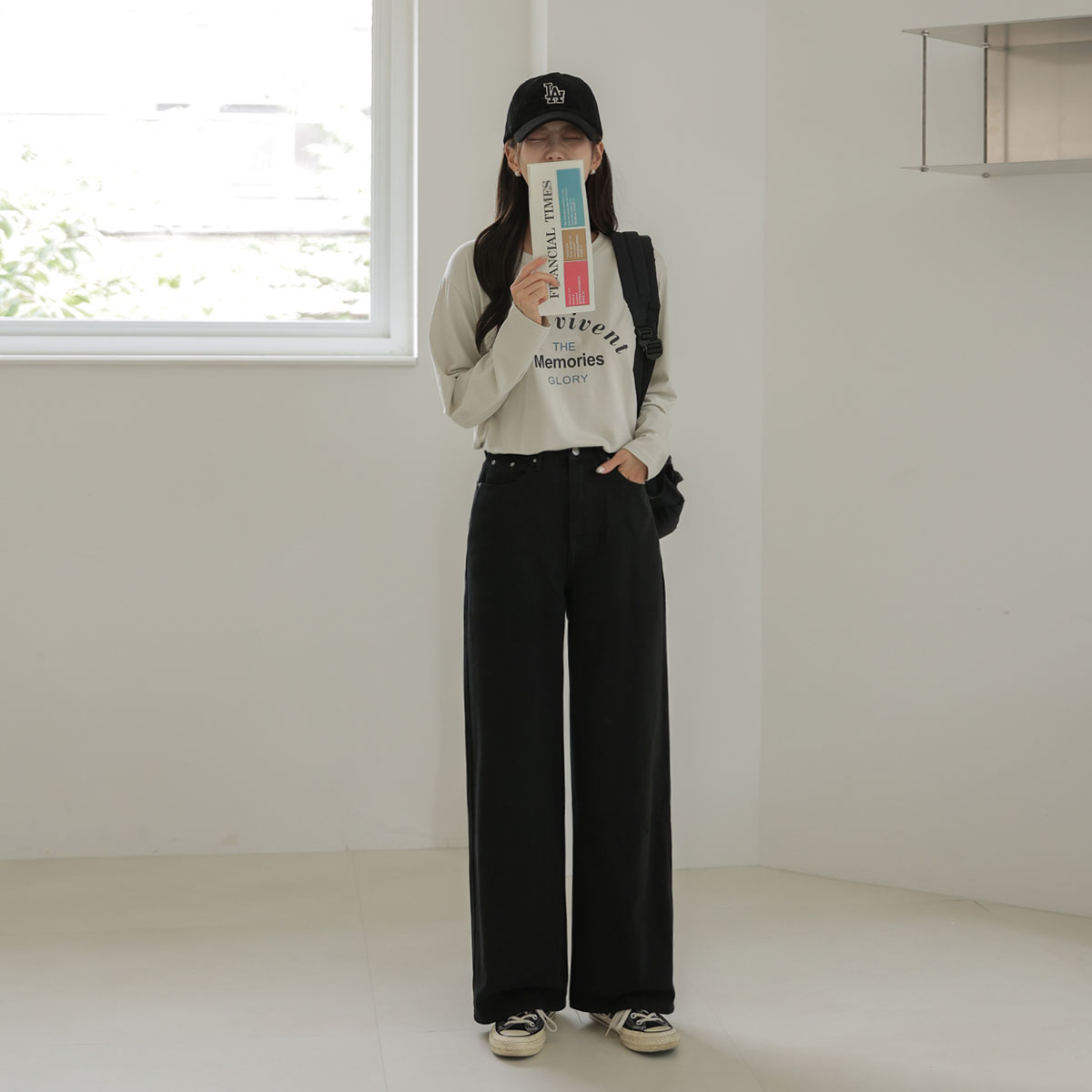 <b>[Limited-time discount]</b> <b>[2,000 units sold/hidden waist banding]</b> 2-type colored wide cotton pants