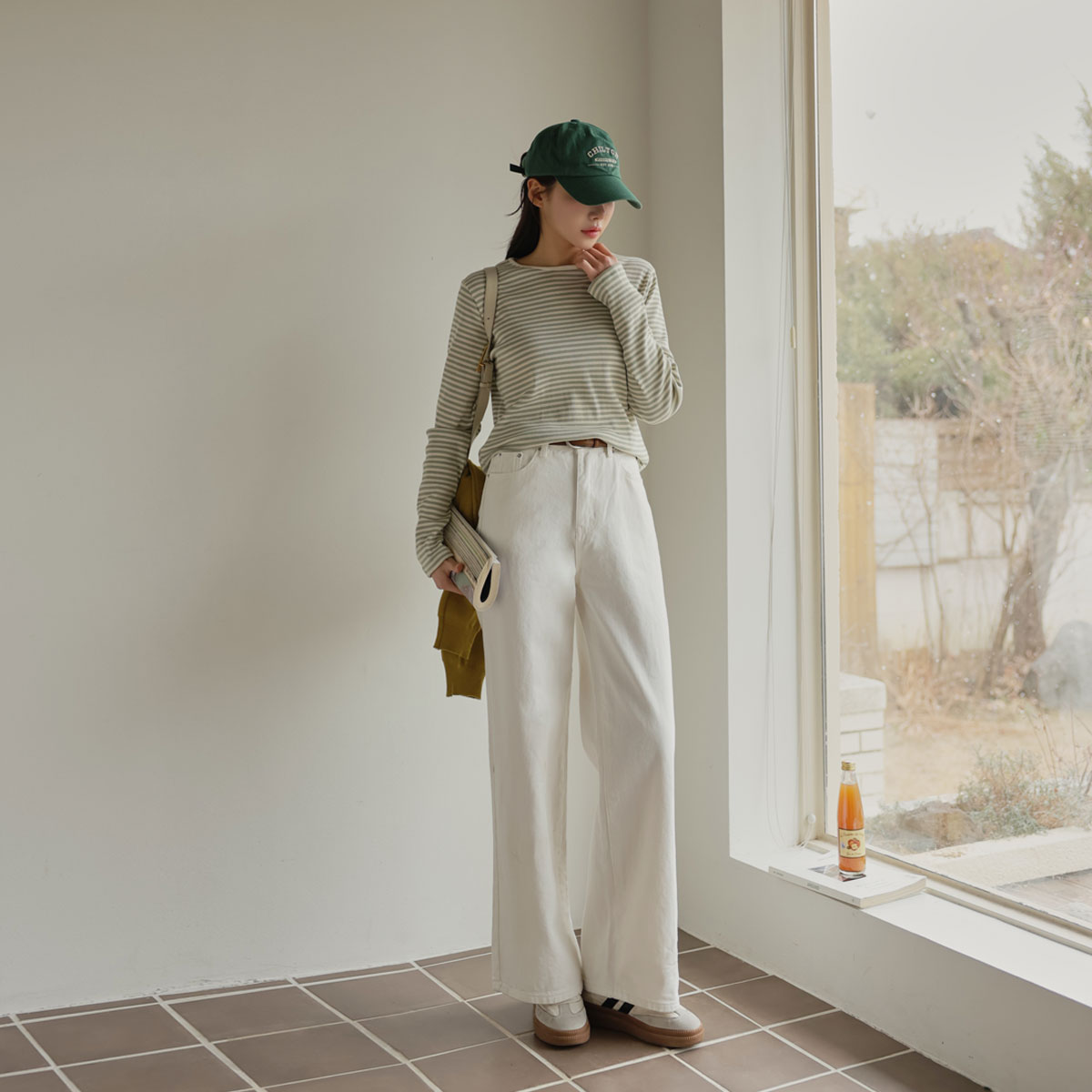 <b>[Limited-time discount]</b> <b>[2,000 units sold/hidden waist banding]</b> 2-type colored wide cotton pants