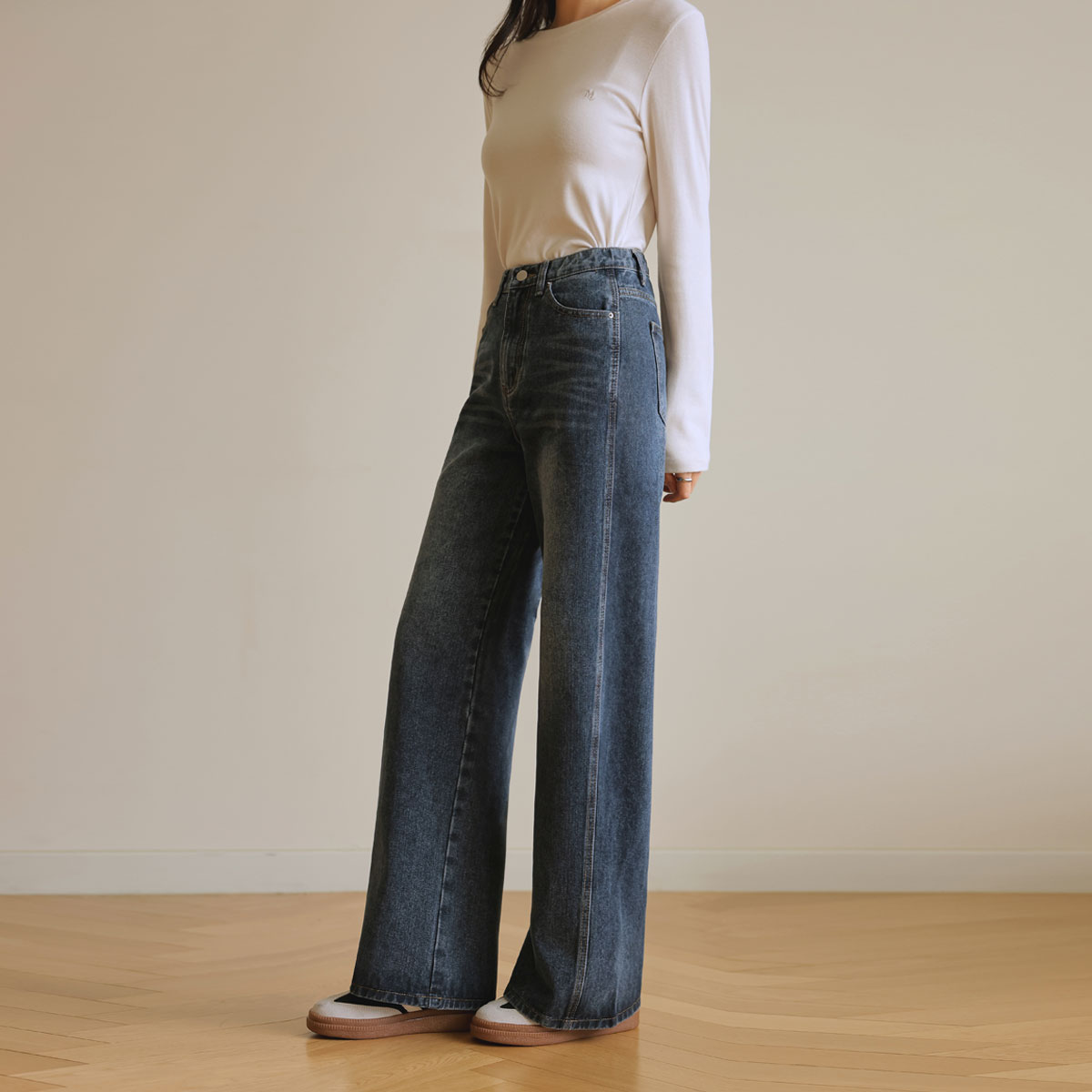 2TYPE side-cut washed denim pants
