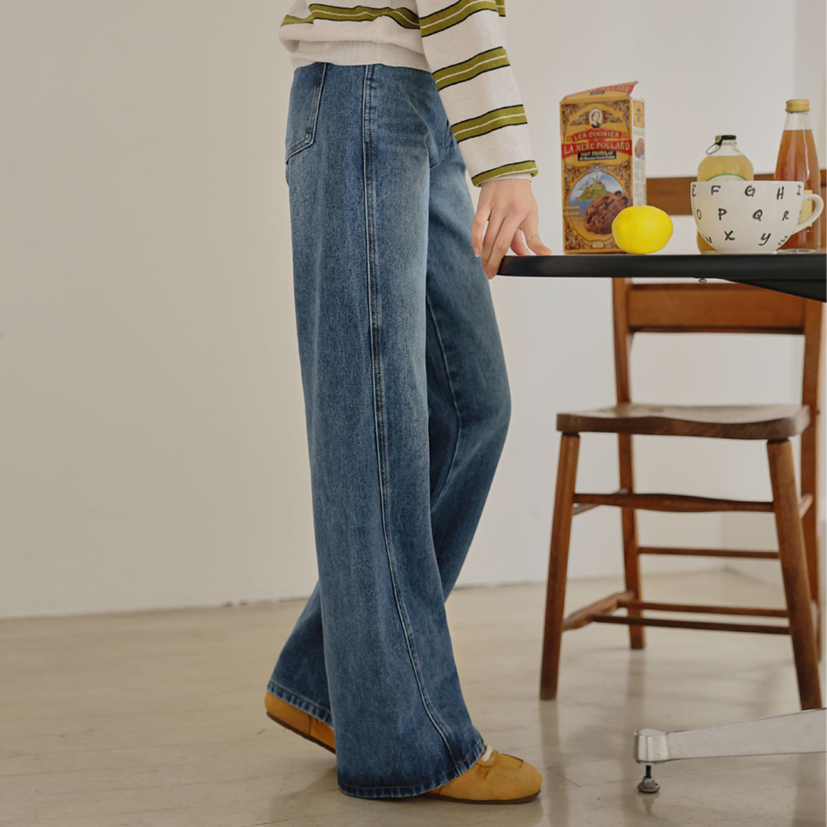 2TYPE side-cut washed denim pants