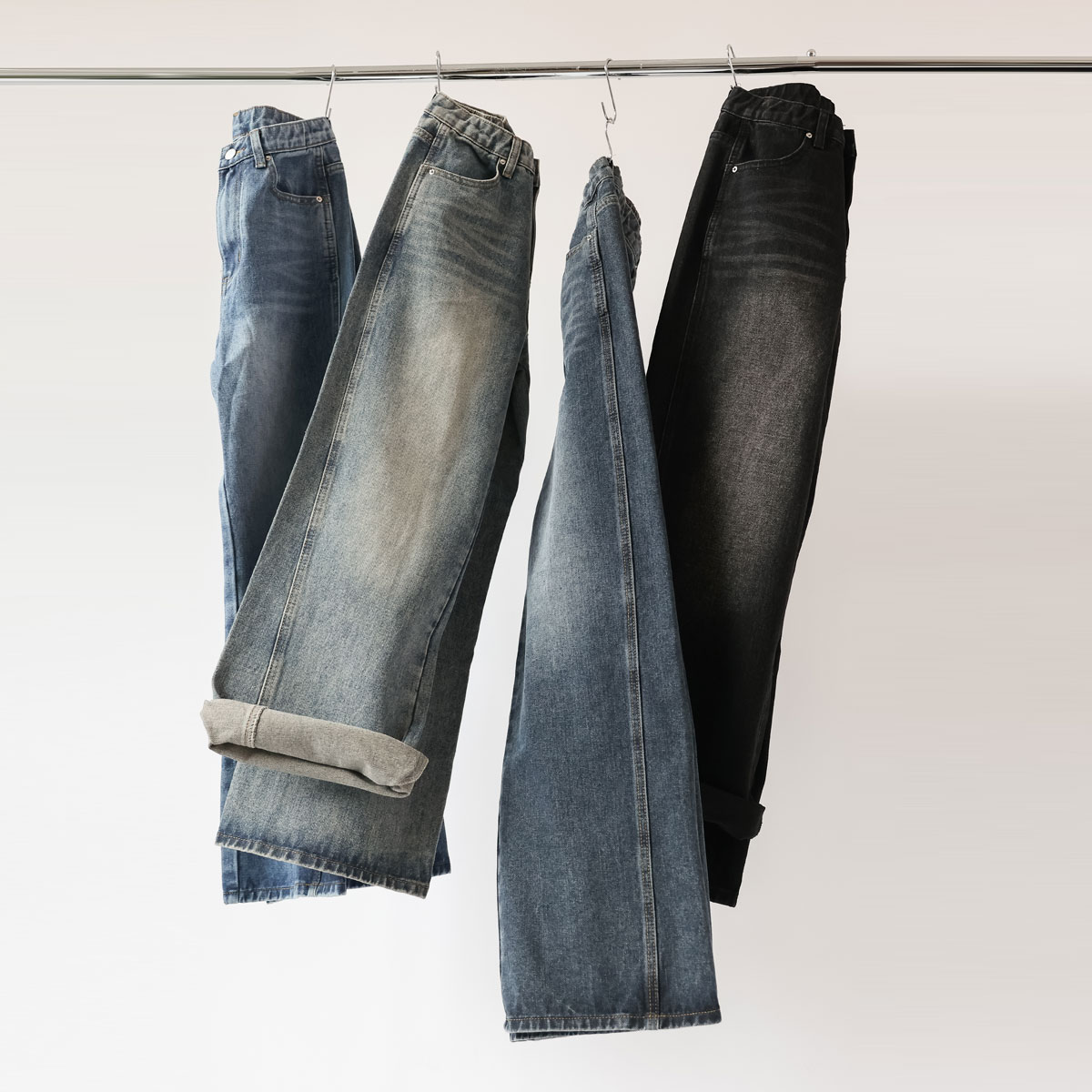 2TYPE side-cut washed denim pants