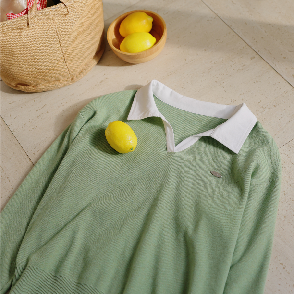 Hoppunmuji Shirt Collar Knit