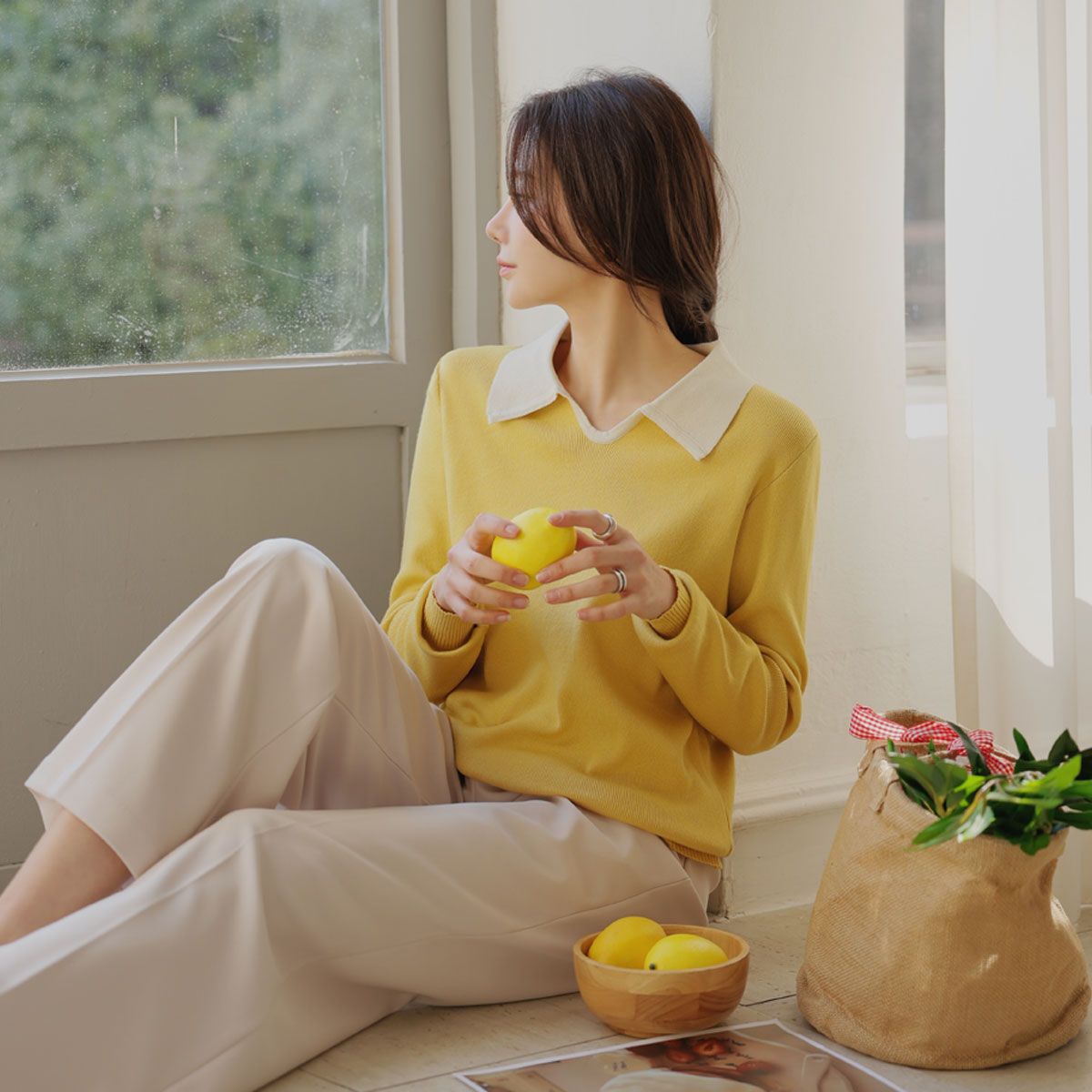 Mona color collar knit