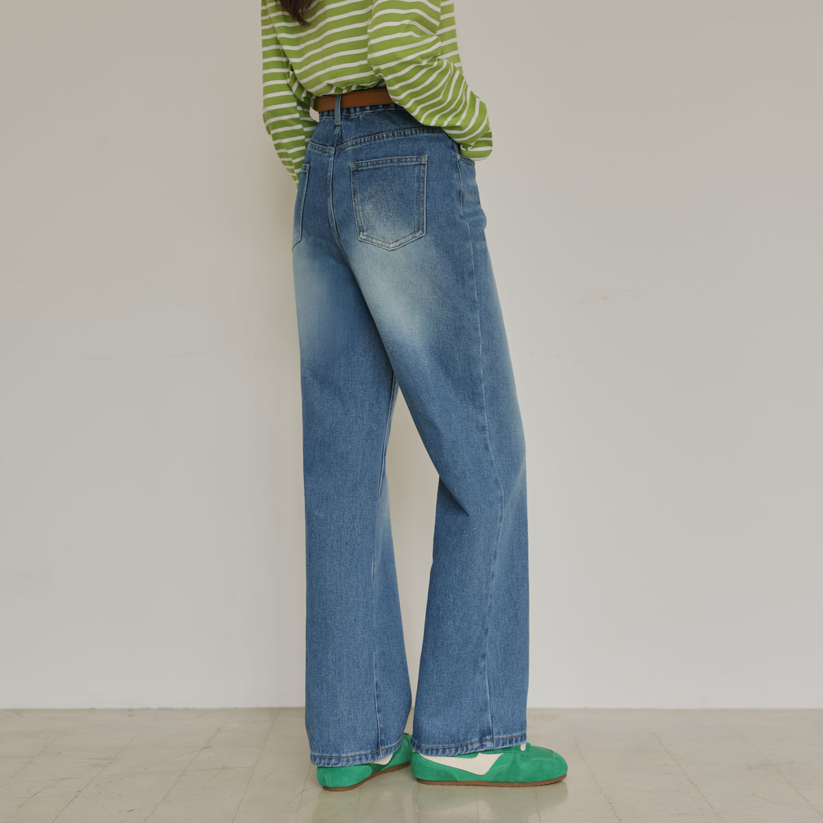 3TYPE Vintage Washed Wide Denim Pants