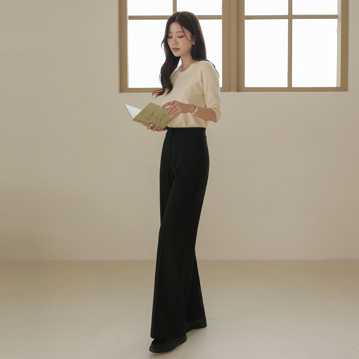 <b>[Made]</b> 3TYPE Mochi chewy banding wide slacks