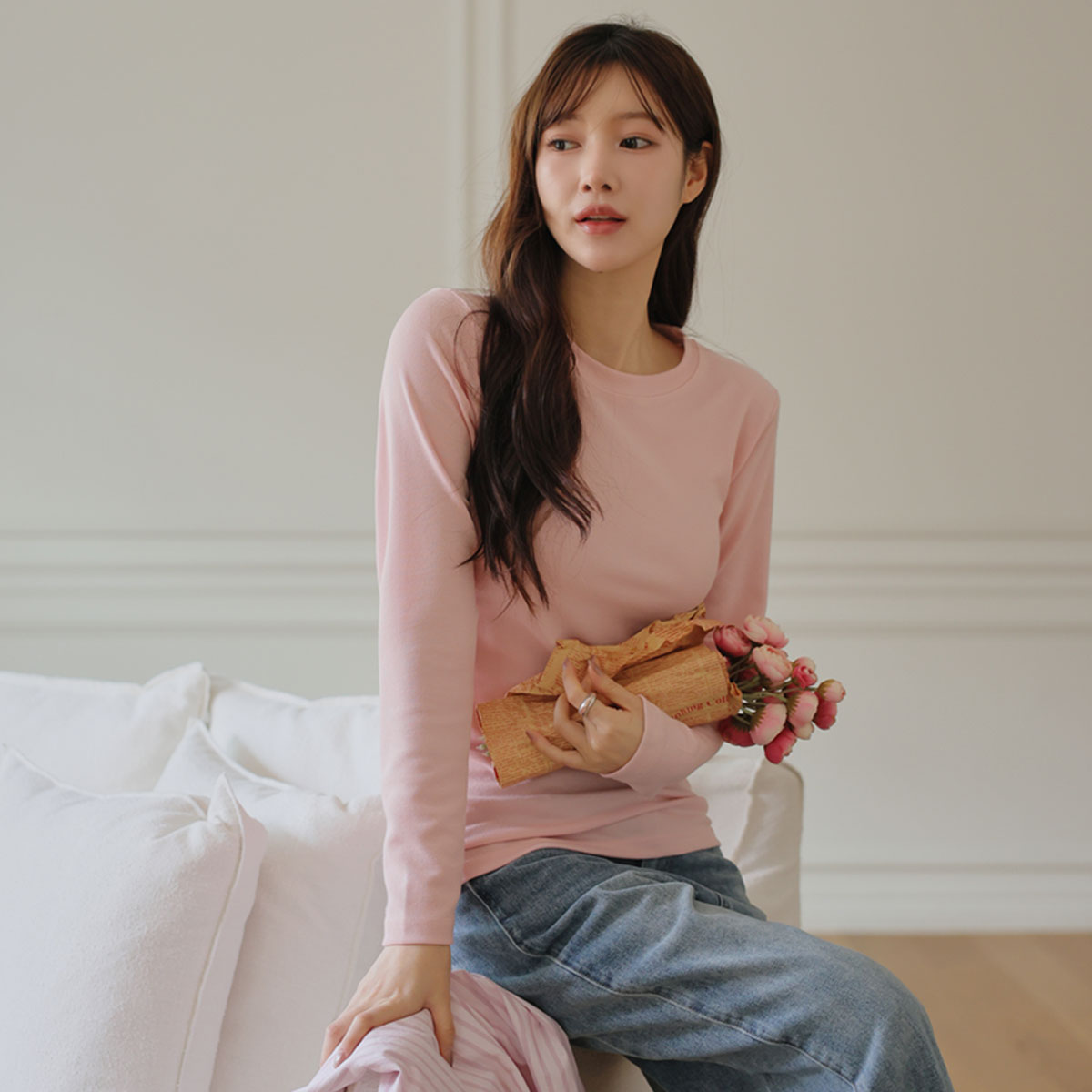 <b>[Special 2-Piece Offer]</b> Soft Skin Basic Round T-shirt (5 Colors)