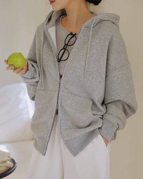 4size compact zip up hoodies