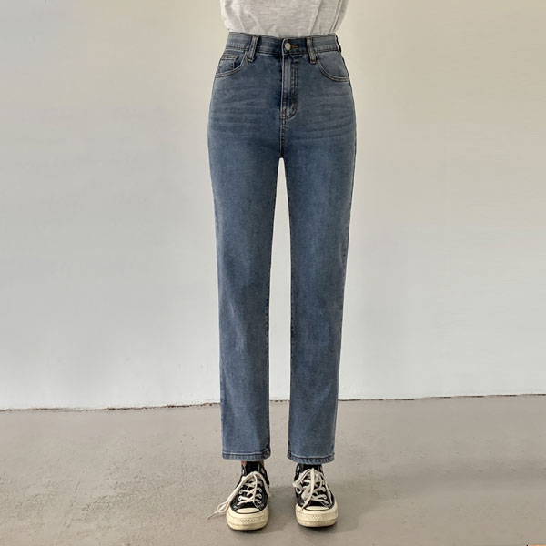 <b>[Limited Quantity SALE]</b> 3-TYPE Comfortable Washing Straight-Fit Banding Denim Pants (S-2XL)