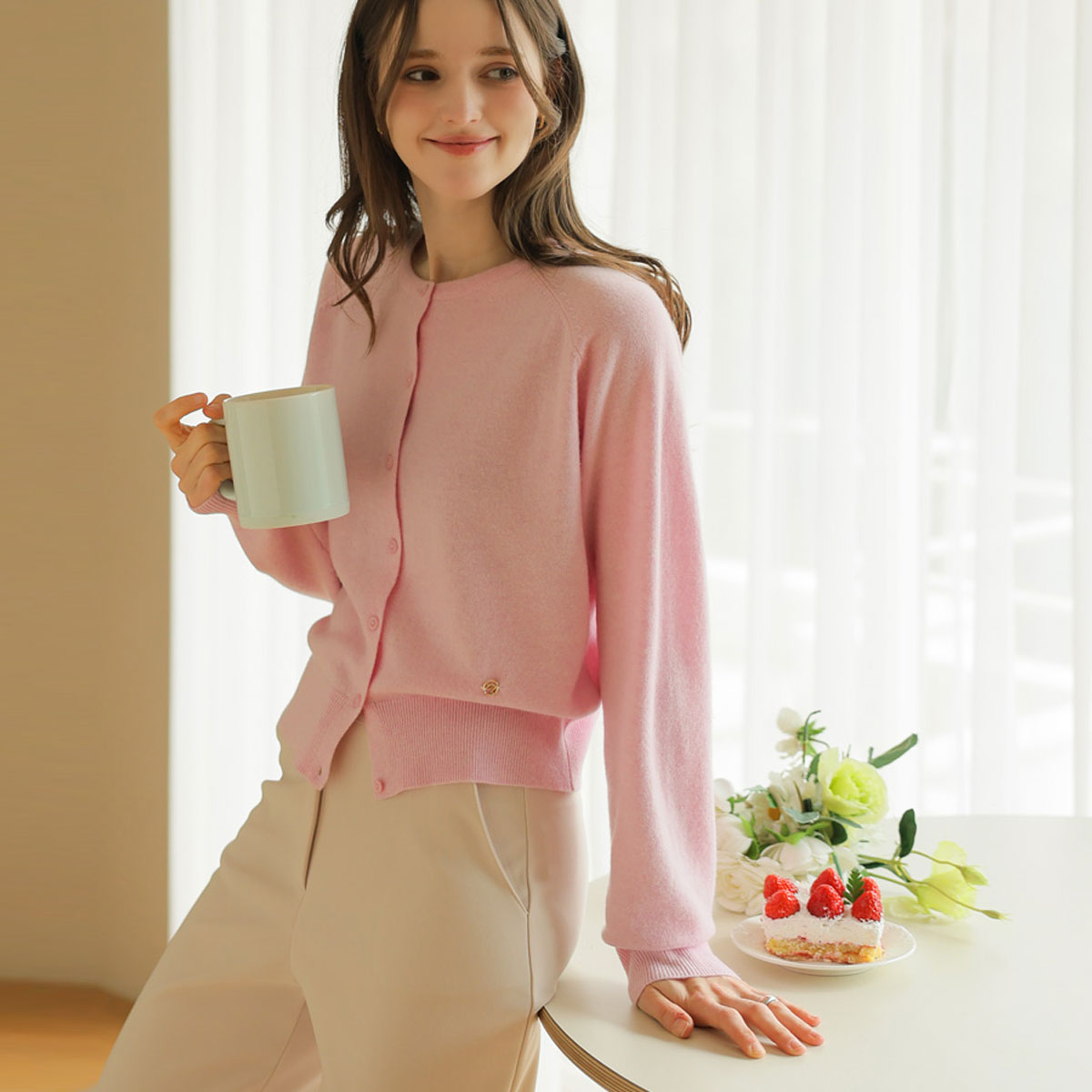 <b>[Wool 100%/2 sizes]</b> <b>[Made]</b> Warm Wool Round Knit Cardigan