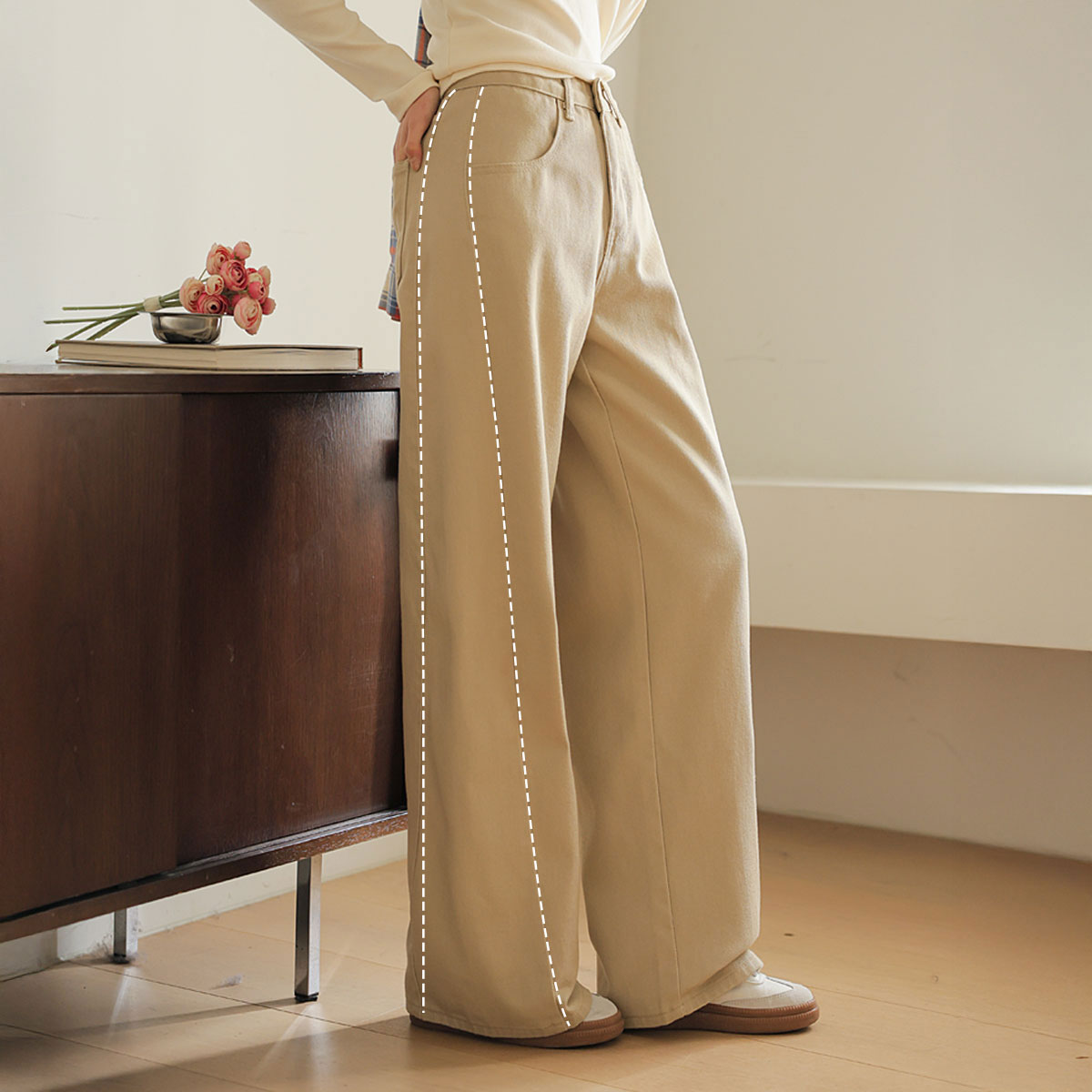 3TYPE optical illusion side-cut cotton pants