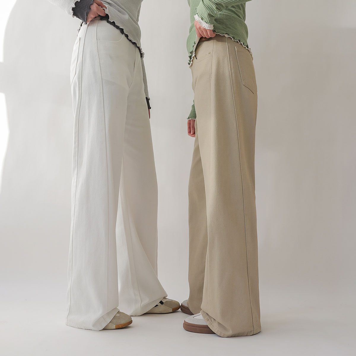 3TYPE optical illusion side-cut cotton pants