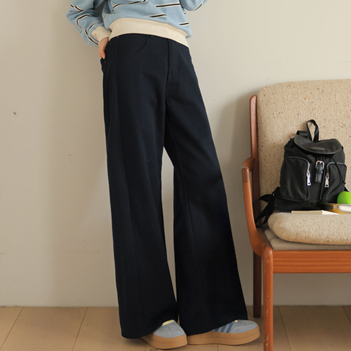 3TYPE optical illusion side-cut cotton pants