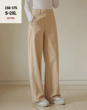 3TYPE viscose curved cotton pants