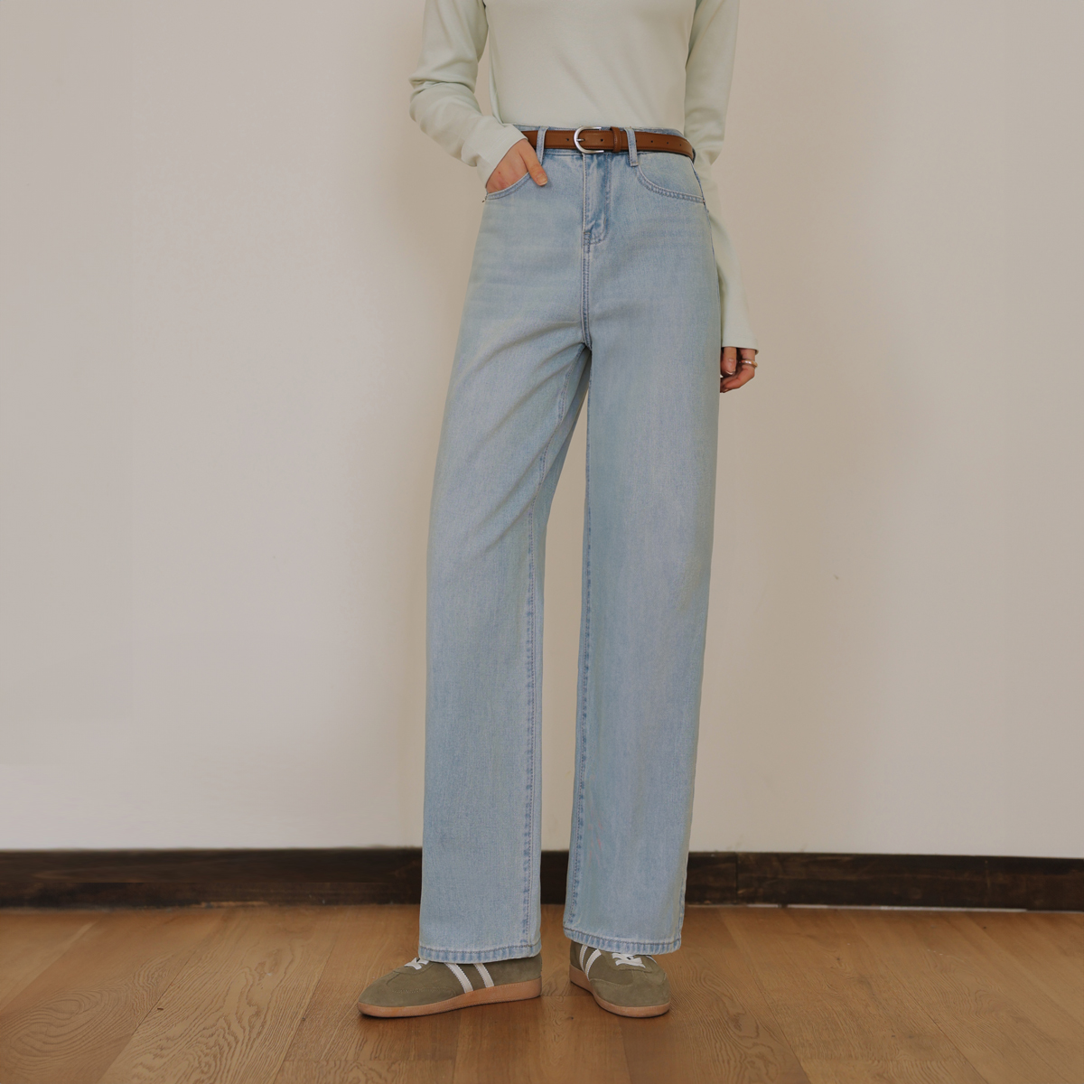3TYPE Firm-Fit Wide Denim Pants