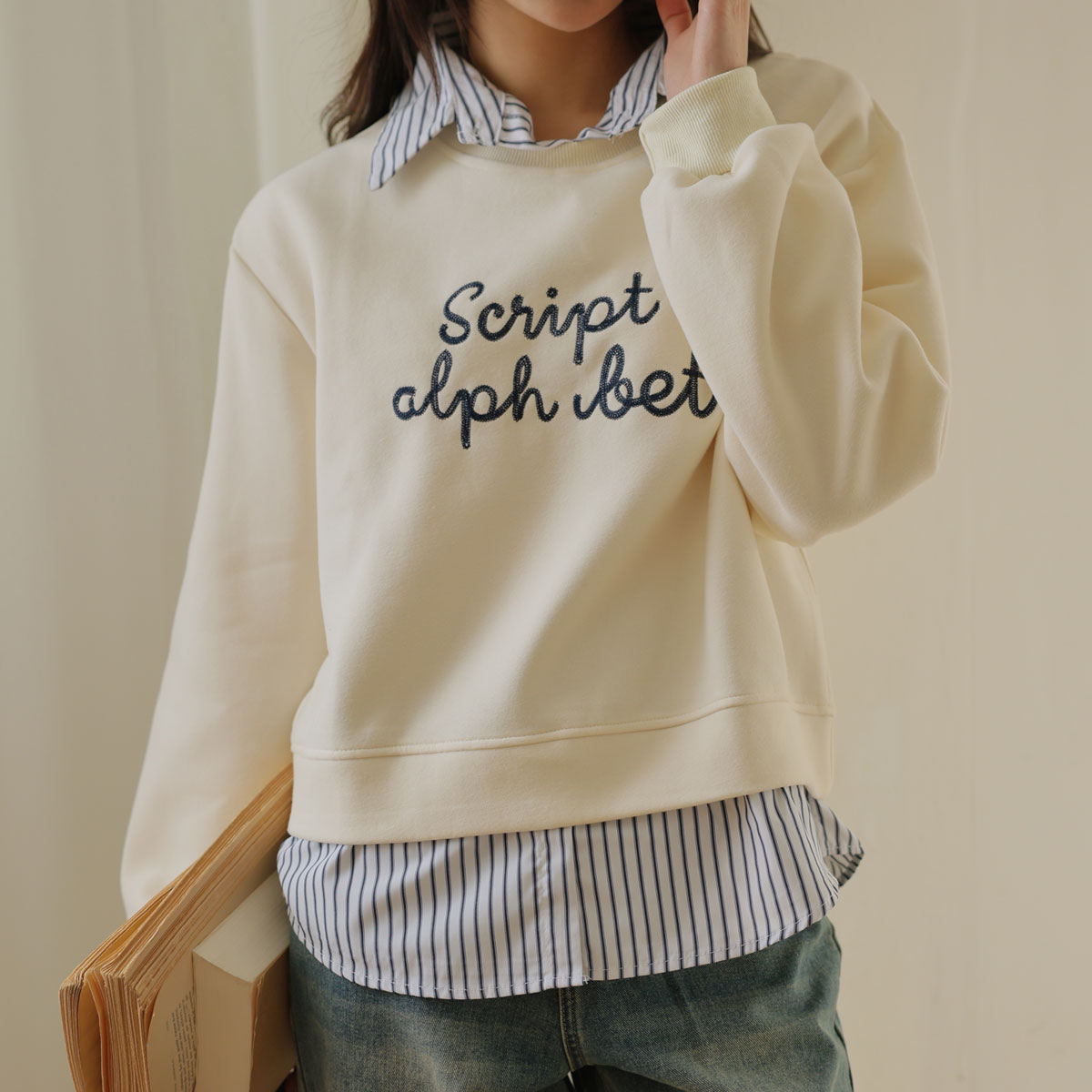 Combination Shirt Layered Sweatshirt