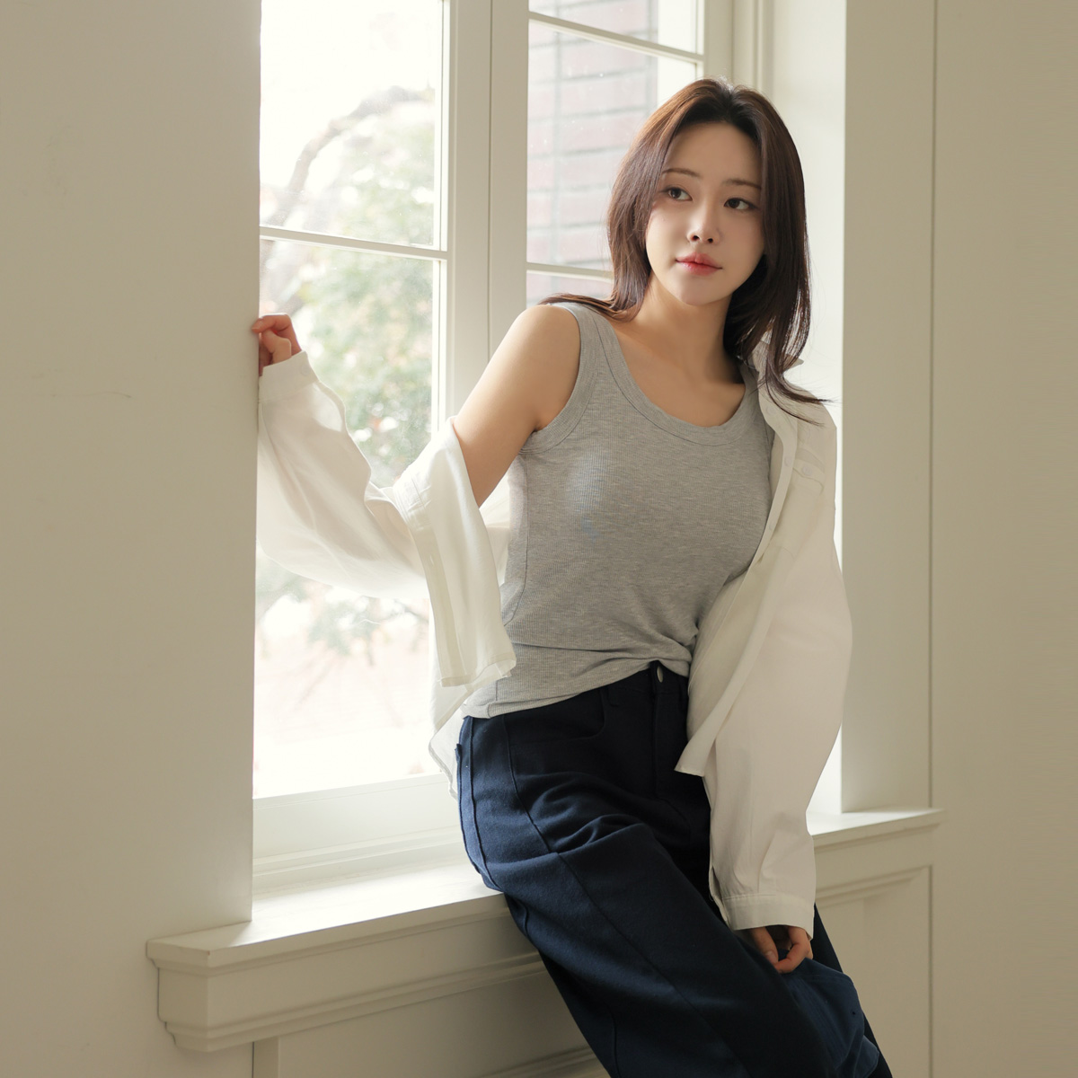 <b>[Special 2-Piece Special Offer]</b> Daily Soft Cap-Included U-Neck Nashi 2-Piece Set (XL~4XL)