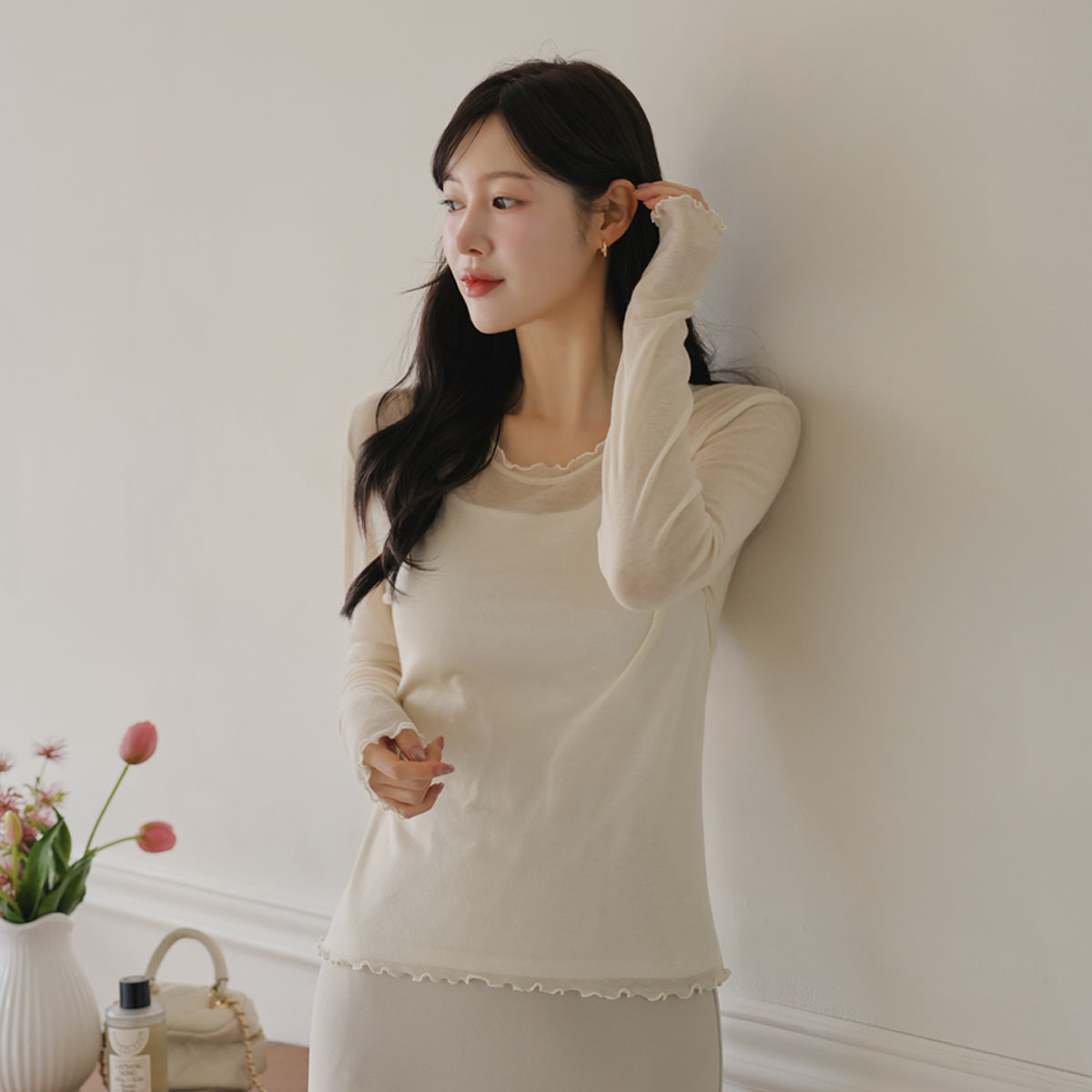 Lyocell Frill Tension Layered Tee