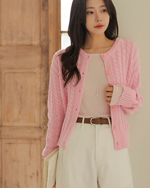 Vivid color twist cardigan