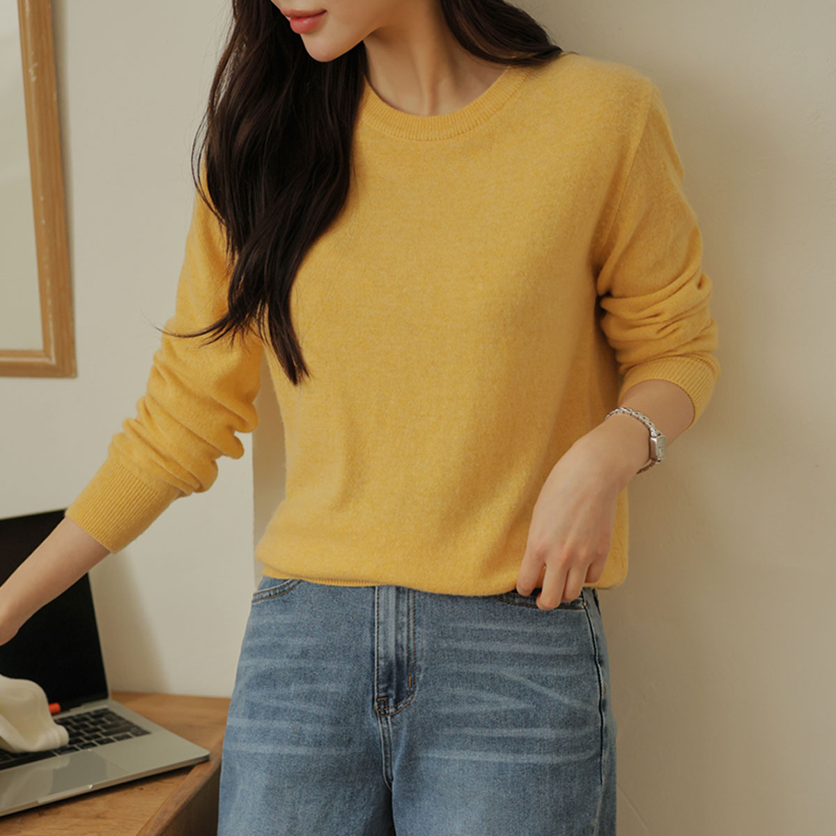 Hamel Cashmere Fine Wool Round Knit