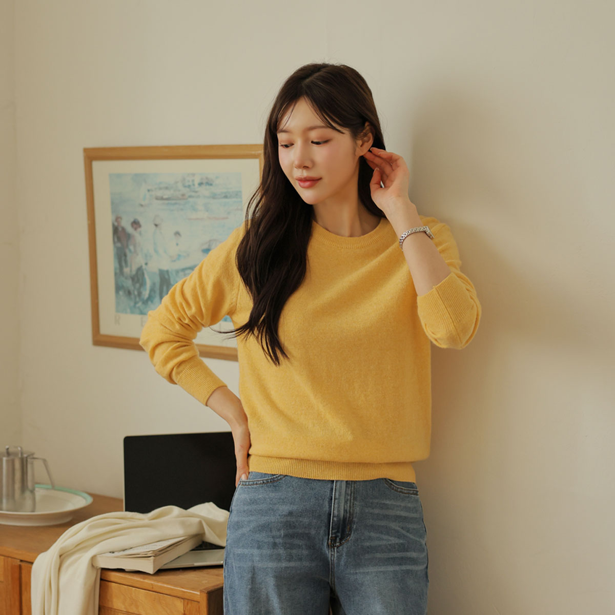 Hamel Cashmere Fine Wool Round Knit