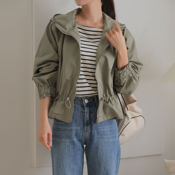 <b>[Limited Quantity SALE]</b> Venice Hooded Shirring String Jumper