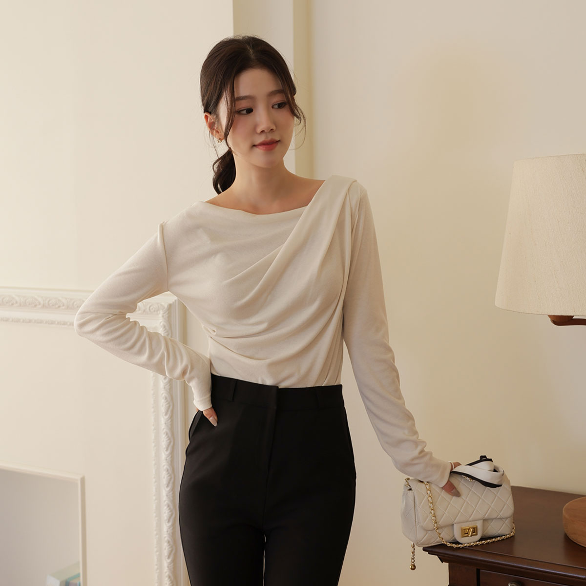 <b>[Limited Quantity SALE]</b> <b>[Made]</b> Soft Shirring T-shirt