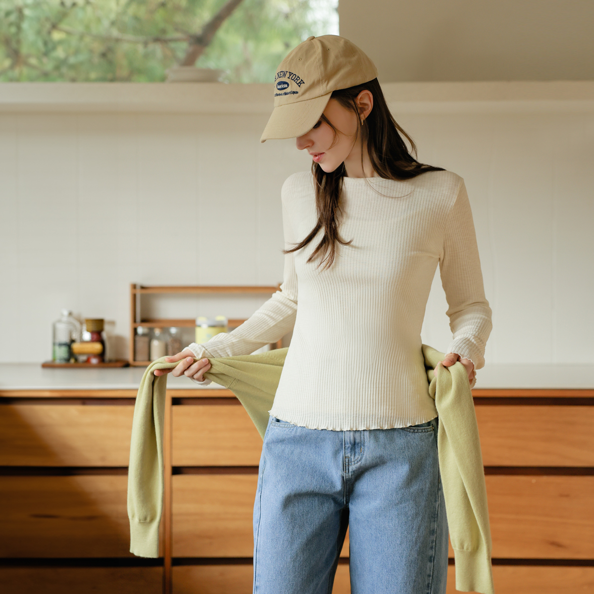 Modal Wave Round T-shirt