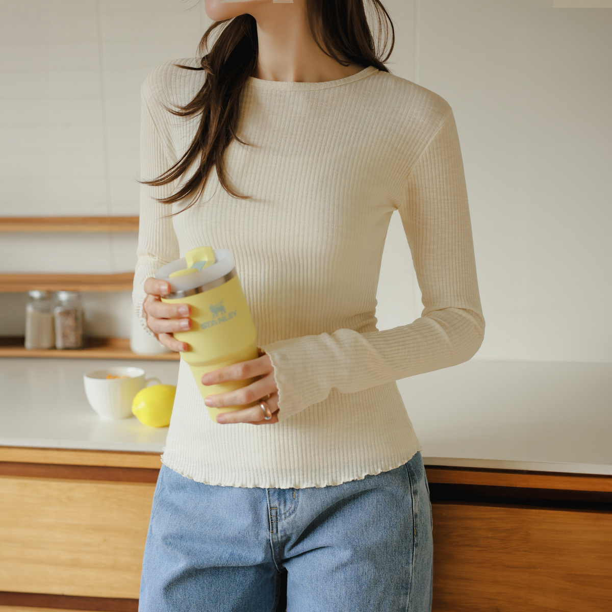 Modal Wave Round T-shirt