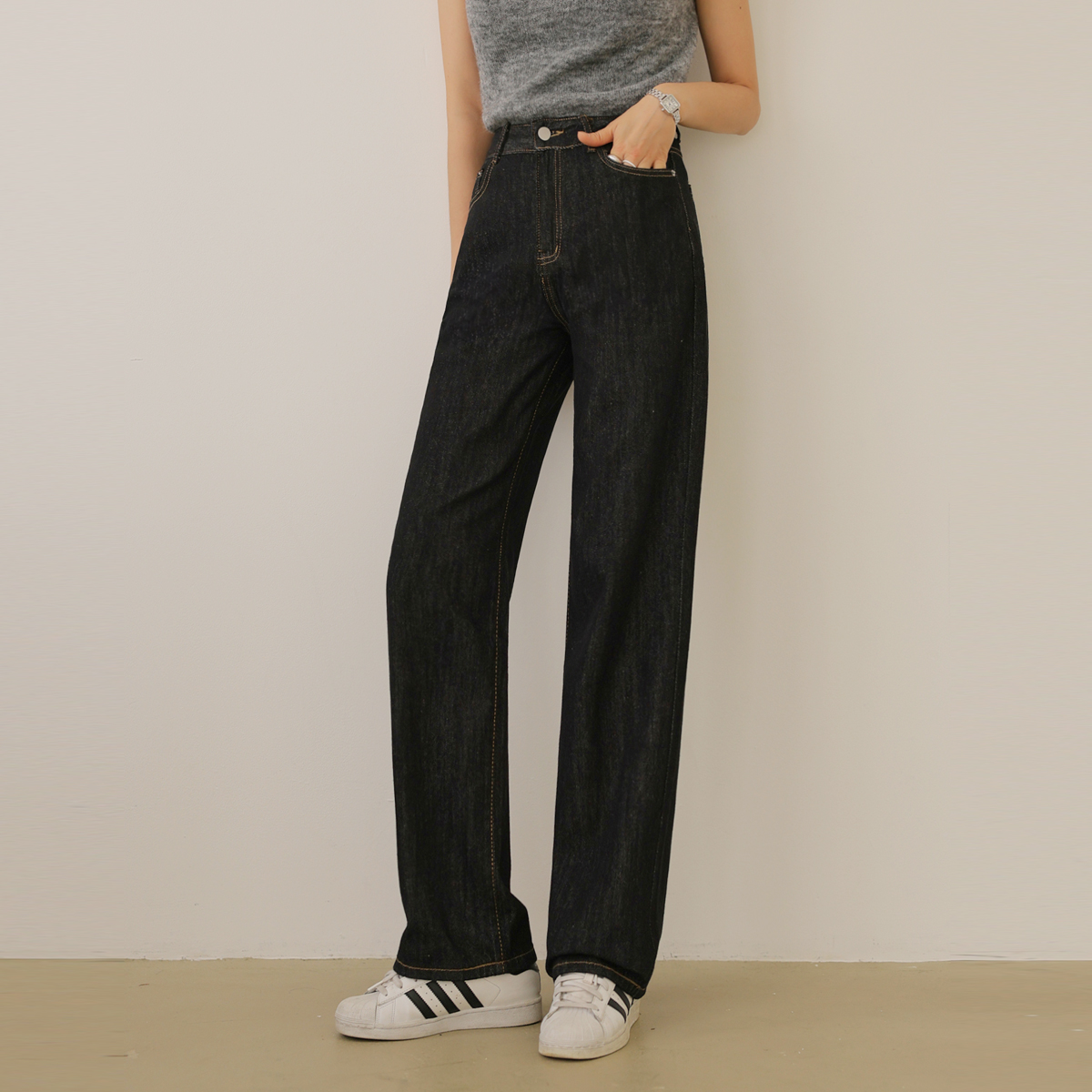 <b>[Limited Quantity SALE]</b> Soft Daily Non-Fade Wide Denim Pants