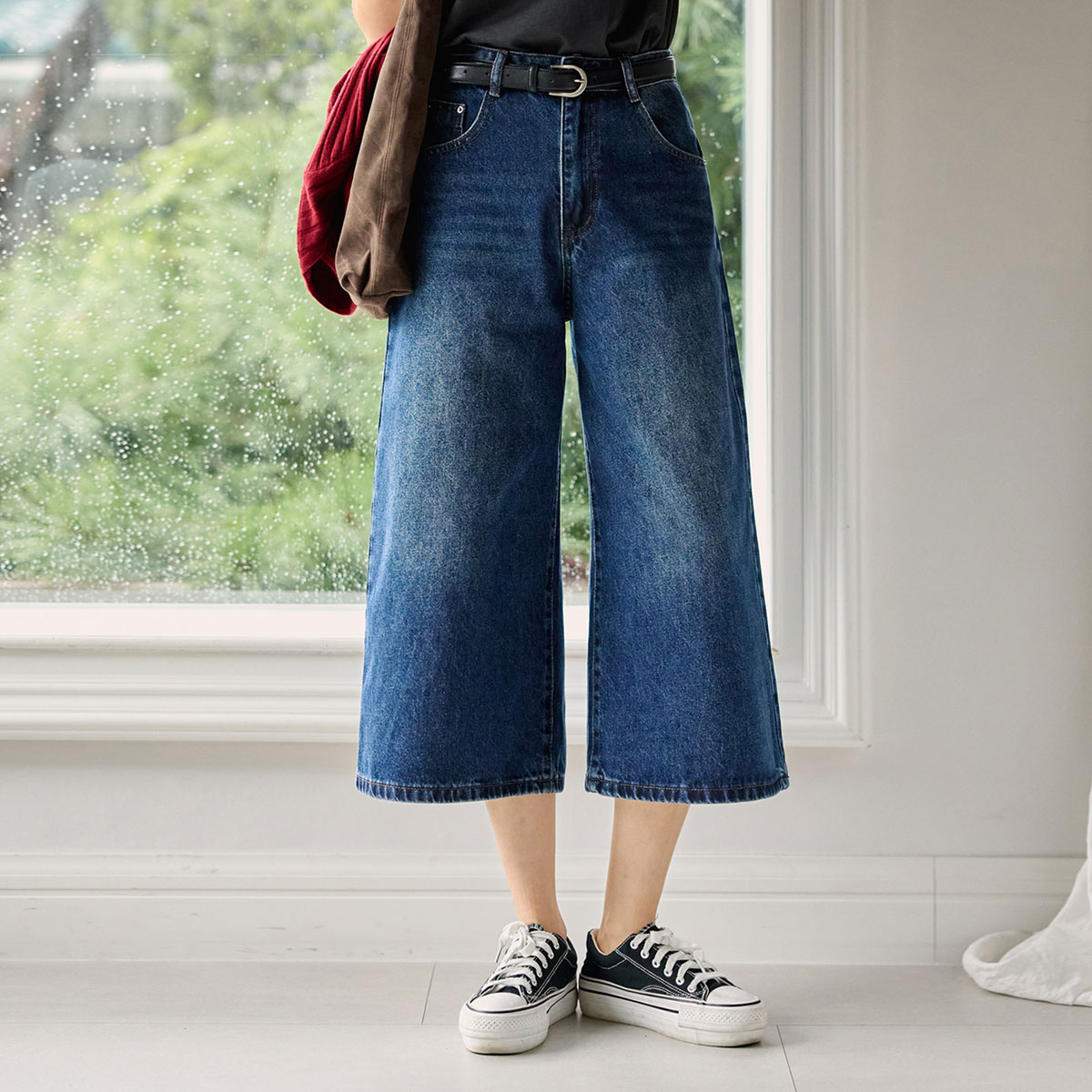 <b>[Limited Quantity SALE]</b> Cover Wide Long Bermuda Denim Pants