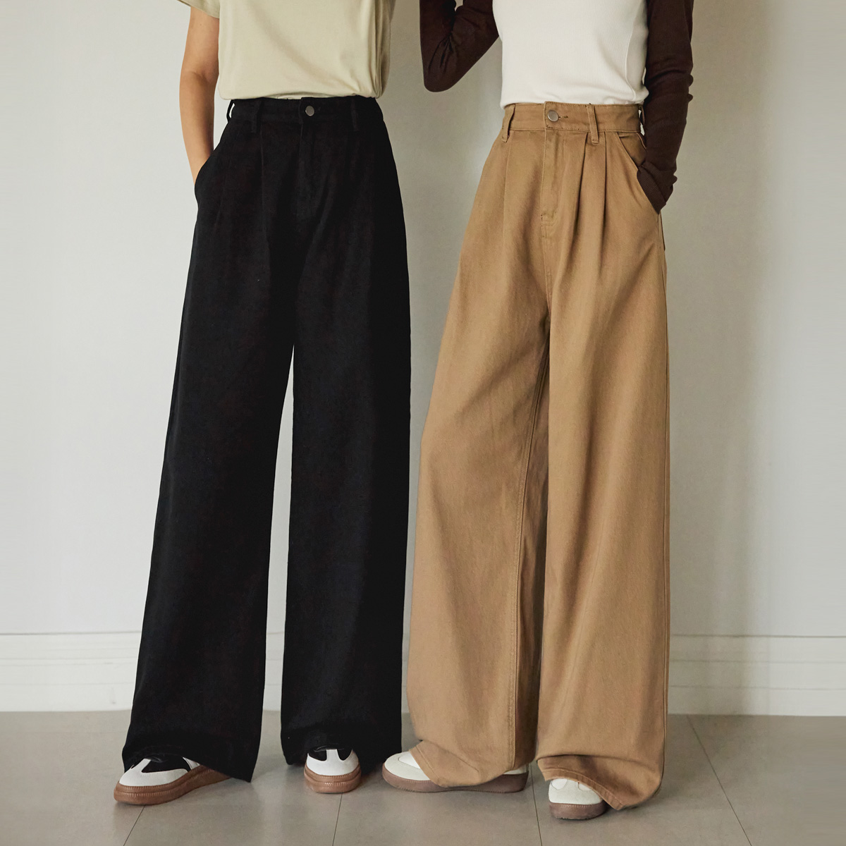<b>[Limited Quantity SALE]</b> Bread-to-Pin Tuck Wide Cotton Pants