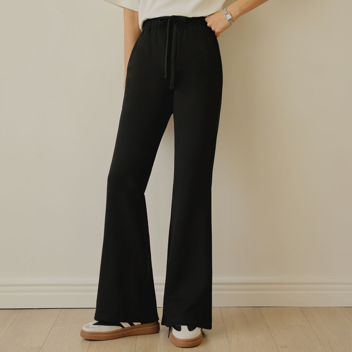 <b>[Limited Quantity SALE]</b> 2-Type Solid One-Mile Bootcut Training Pants