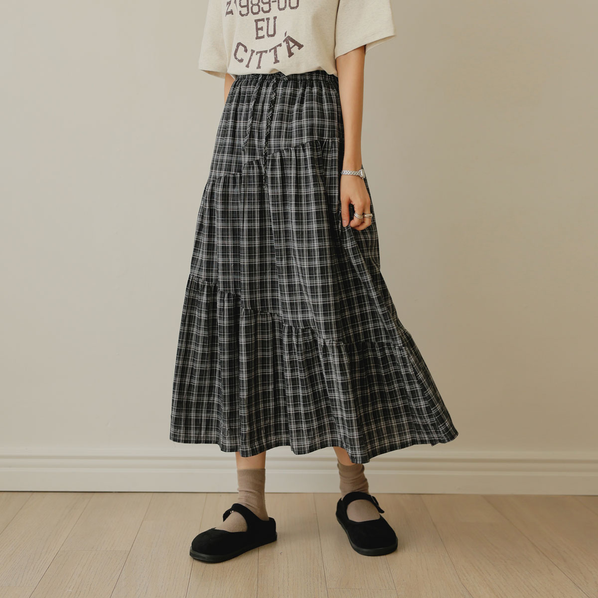 <b>[Limited Quantity SALE]</b> Emotional Cancan Check Skirt