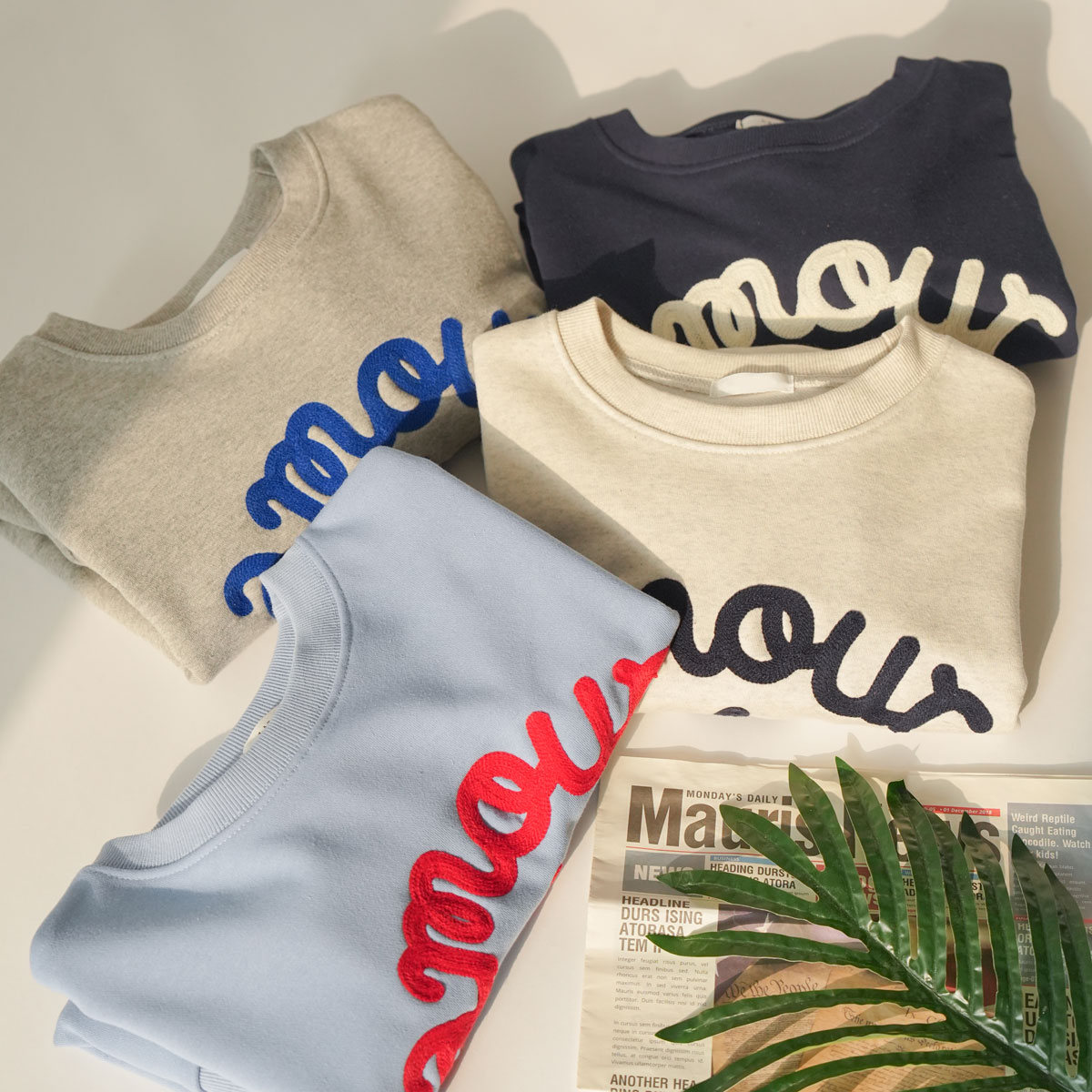 Cafe embroidery chuli man-to-man