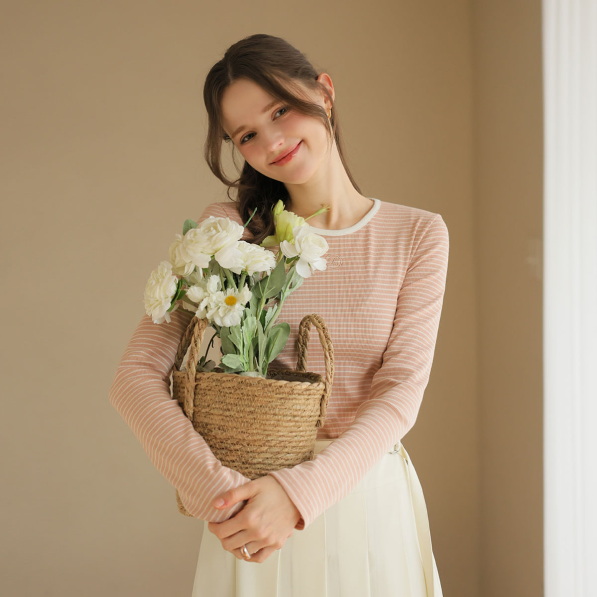 Embroidery Stripe tee
