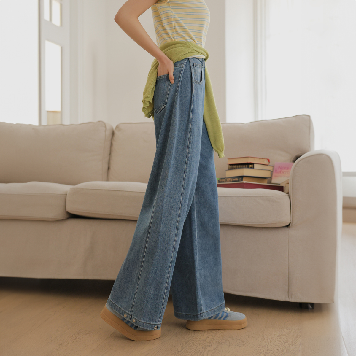 3TYPE Lyocell Folding Wide Denim Pants