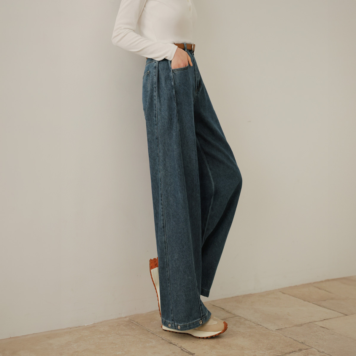 3TYPE Lyocell Folding Wide Denim Pants