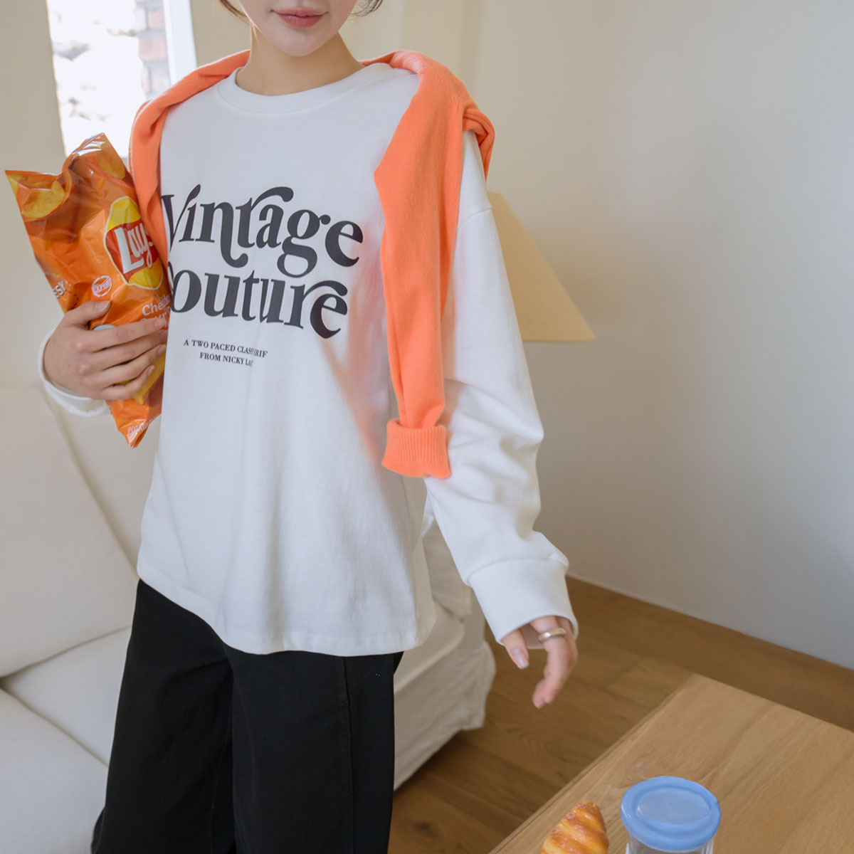 Vintage loose fit long sleeve T-shirt