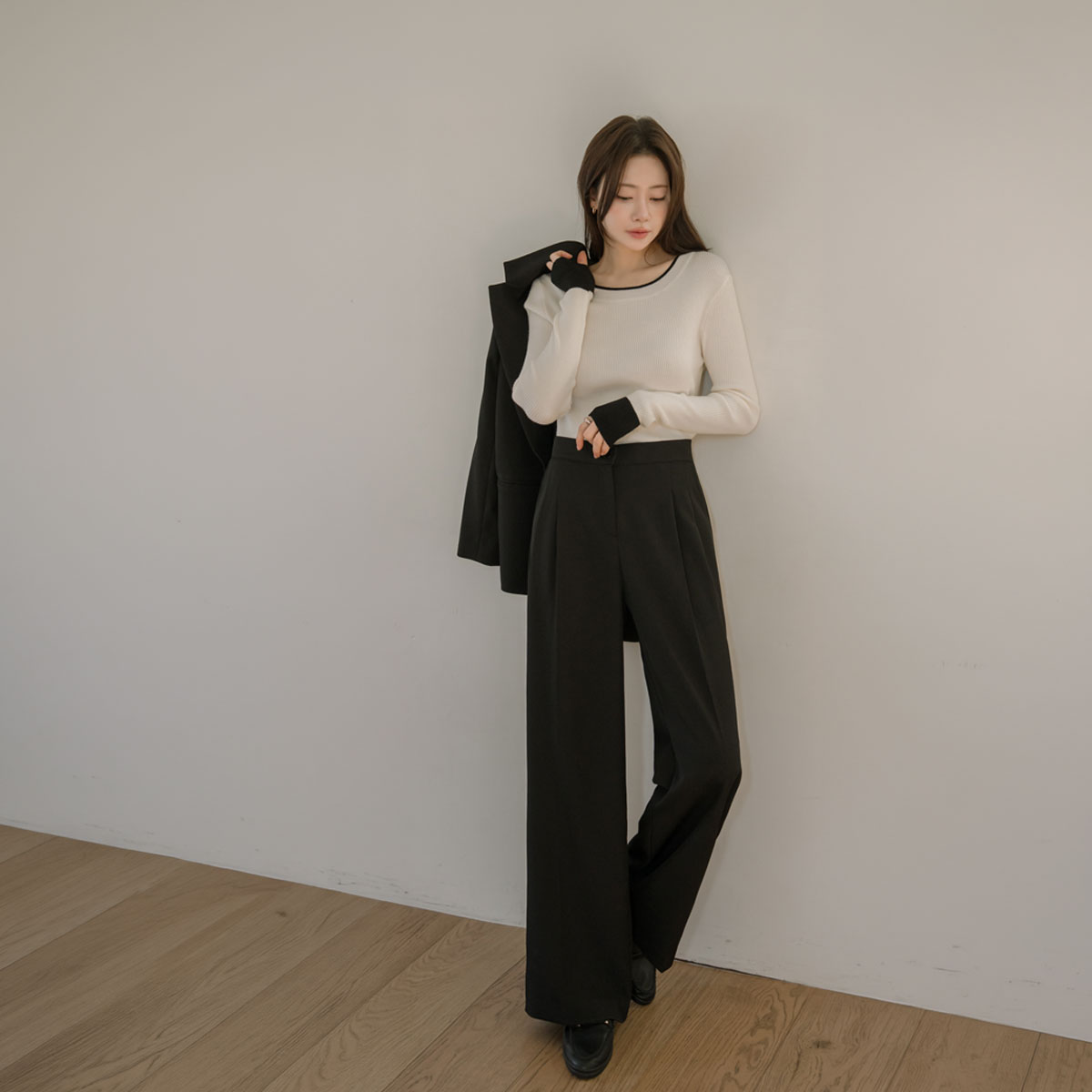 <b>[Opening Special]</b> <b>[Made]</b> 2-TYPE Wrinkle-Free Two-Pin Tuck Wide Slacks