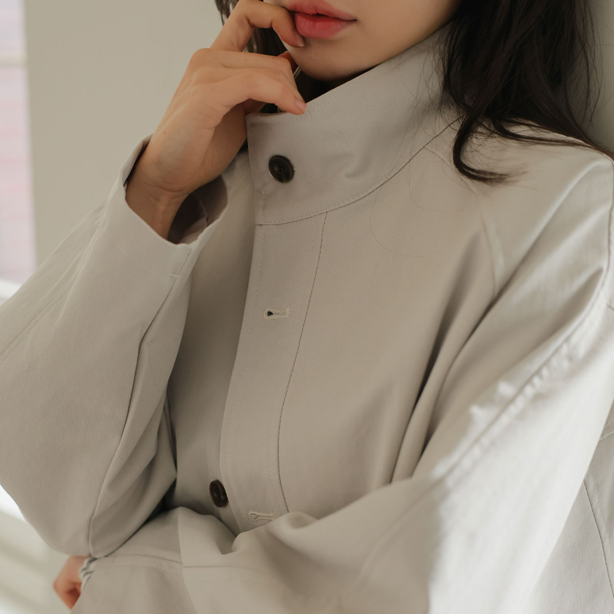 Highneck cropped jacket