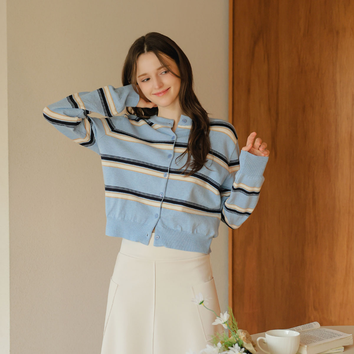 Honey button single-breasted knit