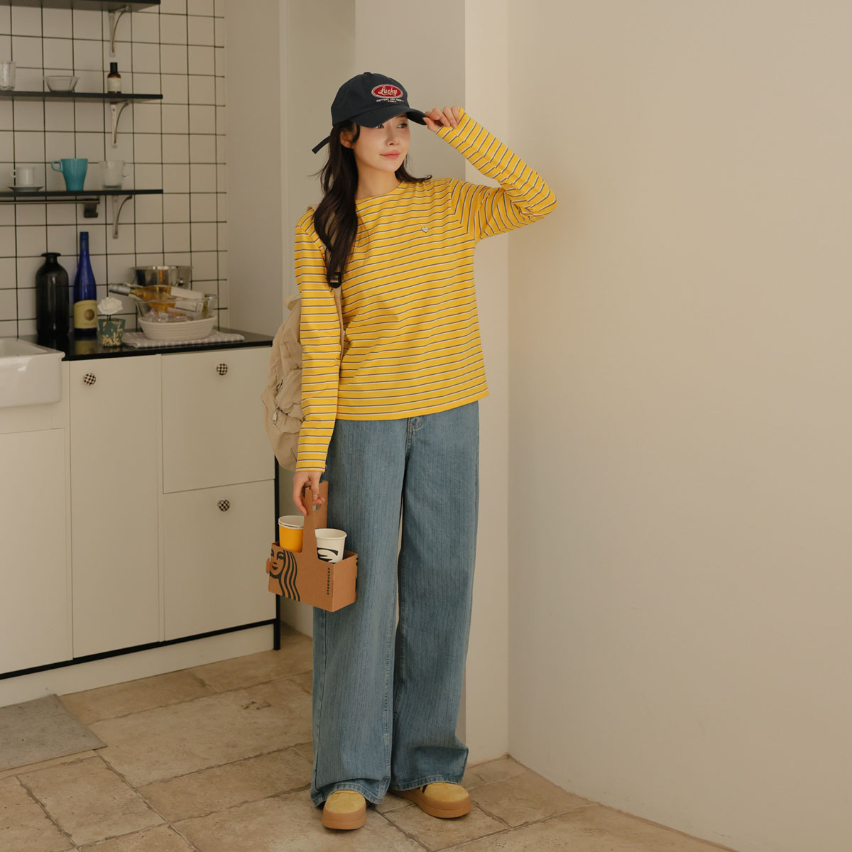 Heart pendant single-breasted t-shirt