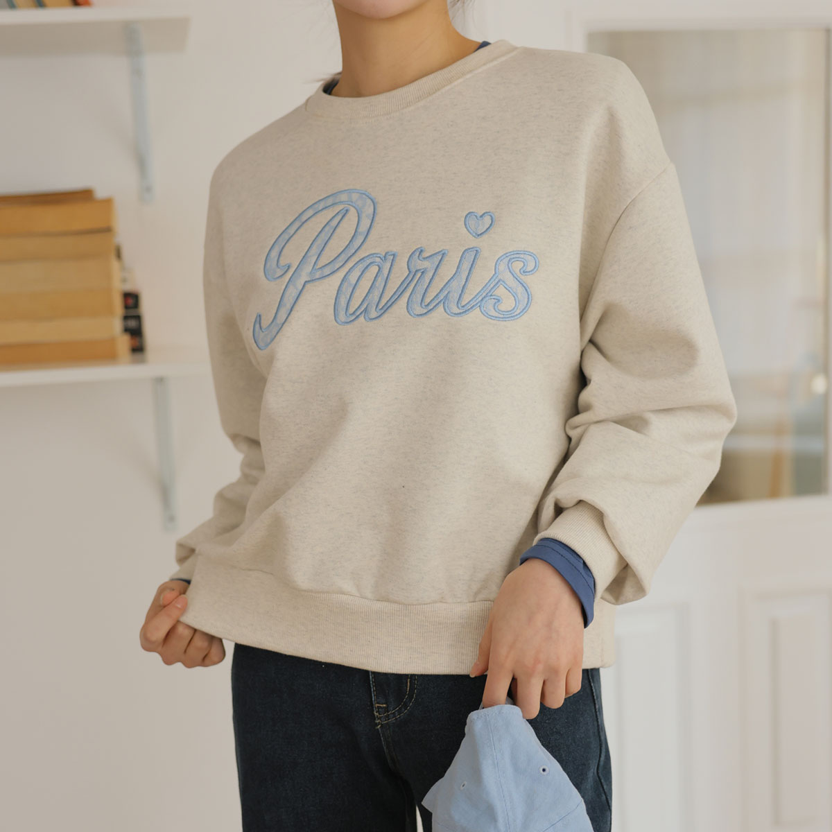 Lace Paris embroidered man-to-man